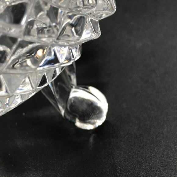 Vintage Crystal Candy Dish Scalloped Rim Diamond Pattern - Picture 9 of 9